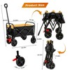 SKRAN Wagon Cart Outdoor,Foldable Wagon Cart,Capacity Heavy-Duty Steel Mesh Utility Cart,with Removable Sides,for Beach,Shopping - 2 of 4