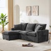 Modular Chenille Sectional Sofa with Pillows, Dark Gray, Spacious Design for Living Room, Comfortable & Stylish Seating for Family & Guests - 2 of 4