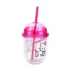 Hello Kitty Drinks Character Art 13 Oz Double Wall Plastic Cup With Pink Dome Lid - 3 of 4