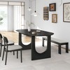 PexFix 67" x 33.5" Black Solid Wood Dining Table Oval Kitchen Tables with Arched Legs Modern for Dining Room - 2 of 4