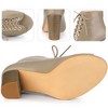 Perphy Women's Peep Toe Lace Up Chunky Heel Ankle Boots - 3 of 4