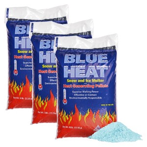Blue Heat Ice Melt Pellets Deicer and Snow Removal for Driveway, 50 lb, 3 Pack - 1 of 4