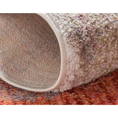 Multi Abstract Rectangular Stain-Resistant Synthetic Area Rug