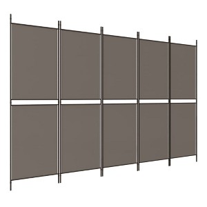 vidaXL 5-Panel Room Divider in Anthracite - Polyester Fabric and Iron Material - Foldable Design Screen for Bedroom, Living Room, Office - 1 of 4