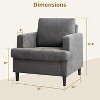 Oversized Cloud Chair, Linen Living Room Chair, Mid Century Modern Armchair with Thick Cushion & Leg, Deep Seat & No Assembly Required(2 Pack) - 3 of 4