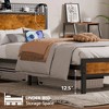 Twin RGB LED Strip Platforrm Bed Frames with Headboard Metal, Storage Shelves & Underbed, Niose Free, No Box Spring Needed - 2 of 4