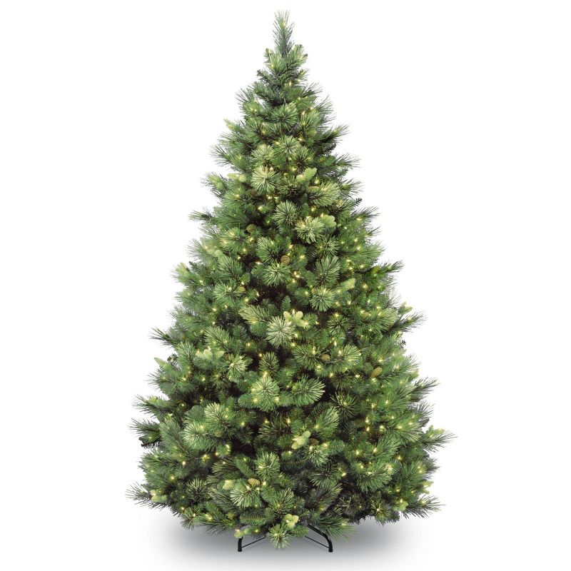 7ft National Christmas Tree Company Pre-Lit Carolina Pine Full Artificial Christmas Tree with 700 Clear Lights, 1 of 6