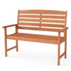 Costway Wooden Garden Bench 2-Person Patio Loveseat with Slatted Backrest Natural - 2 of 4