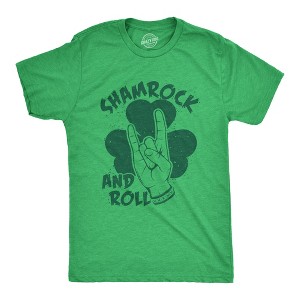 Mens Funny T Shirt Shamrock And Roll St Patricks Day Graphic Tee For Guys - Crazy Dog Men's T Shirt - 1 of 4