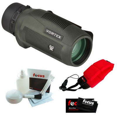 Vortex Optics S836 8x 36mm Monocular + Micro Fiber Cleaning Cloth + Cleaning and Care Kit + Floating Foam Strap Red