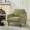 GustoWave Mid-Century Accent Chairs, Modern Linen Fabric Armchair, Comfy Sofa Chairs with Scooped Arms, Reading Chair High Back - 2 of 4
