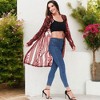 Anna-Kaci Women's Long Sequin Cardigan Open Front Sheer Duster Jacket - 4 of 4