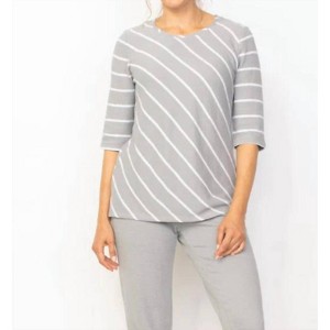 Women's French Terry Stripe Pullover - habitat - 1 of 3