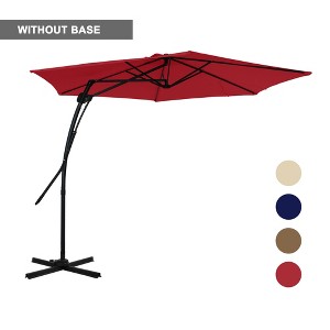 Clihome 10 Ft.Outdoor Patio Cantilever Umbrella with 360 Degrees Rotation & Waterproof Fade-Resistant Canopy with Cross Base - 1 of 4