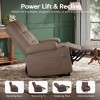 SEVOBAL 27.4" Oversize Lift Recliner Chair Sofa Massage Heat Large Wide Chair Ports Cup Holders Side Pockets Elderly Big Tall, Brown, 29"*39.8"*41" - 3 of 4