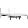 vidaXL 12" Black California King Metal Bed Frame with Headboard No Mattress - 4 of 4
