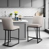 Dovelina Modern Linen Upholstered Barstool Set of 2 - 2 of 4