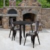 Emma and Oliver Commercial Grade 30" Round Metal Indoor-Outdoor Table Set with 2 Cafe Chairs - 2 of 4