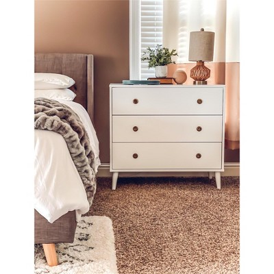 ORRD Harper 3-Drawer Dresser, Mid-Century Modern Baby Nursery Dresser with Safety Strap, Solid Pine Wood