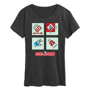 Women's - Monopoly - Monopoly Corner Squares Short Sleeve Graphic T-Shirt - 1 of 4
