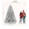 6ft/7.5ft/9ft Pre-lit Snow Flocked Christmas Tree with Remote, Hinged Pine Christmas Tree and Foldable Base for Home, Party Decoration - 2 of 4