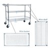 QingMoon Rolling Utility Cart, 3 Tier Storage Cart with Wheels, Heavy Duty Kitchen Cart with Handle Bar and Shelf Liners for School and Restaurant - 3 of 4