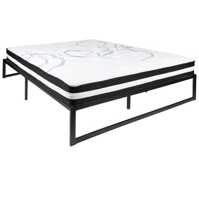 Emma and Oliver 14" Platform Bed Frame & 10" Mattress in a Box - No Box Spring Required