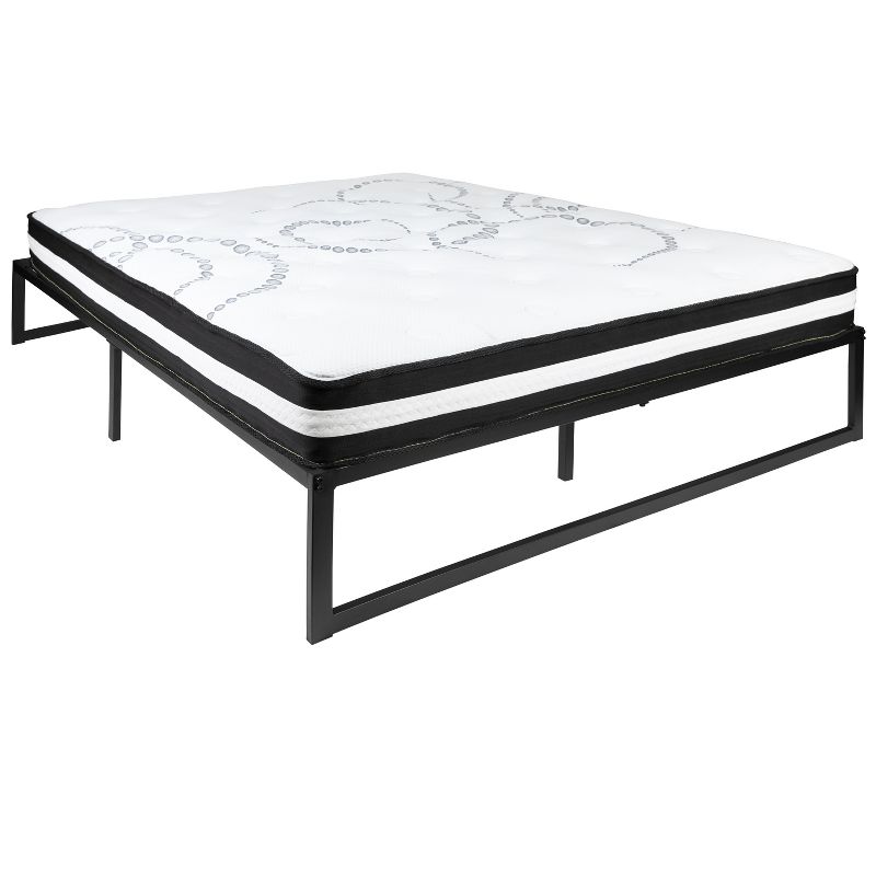 Emma and Oliver 14" Platform Bed Frame & 10" Mattress in a Box - No Box Spring Required, 1 of 16