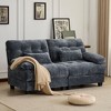 Okak Modern Soft Chenille Fabric Fluted Futon Sofa for Living Room Bedroom,2-Seat Loveseat Rest Couch with Adjustable Backrest & Pillows - 3 of 4