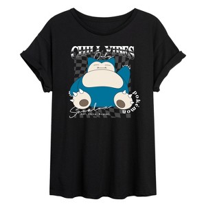 Women's - Pokémon - Snorlax Chill Vibes Oversized Graphic T-Shirt - 1 of 4