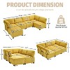 MOONMISS Modular 6- Seat  Sectional Sofa U Shaped Modular Couch with Reversible Chaise Modular Sofa Sectional Couch for Living Room - 3 of 4