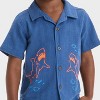 Toddler Boys' Embroidered Shark T-Shirt - Cat & Jack™ Dark Blue - 2 of 4