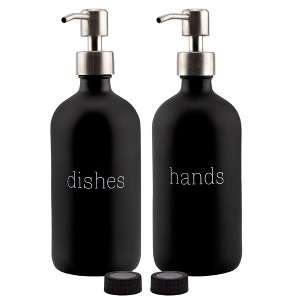 Cornucopia Brands 16oz Hands Dishes Pump Bottles 2pc Set; Soap Dispensers for Kitchen and Home - 1 of 4