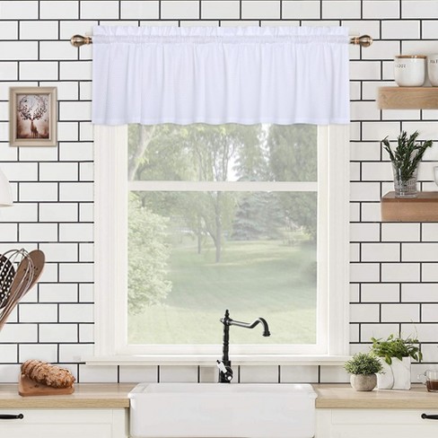 Embossed Soft Microfiber Short Kitchen Curtains Bathroom Window Curtains - image 1 of 4