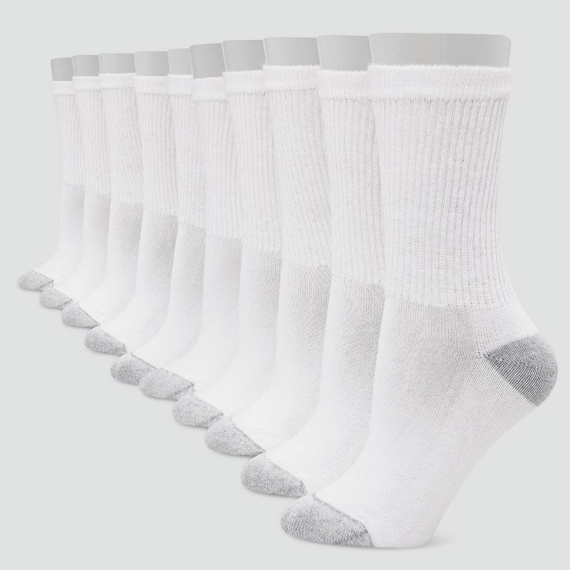 Hanes Women's Cushioned 10pk Crew Socks - 5-9, 1 of 5