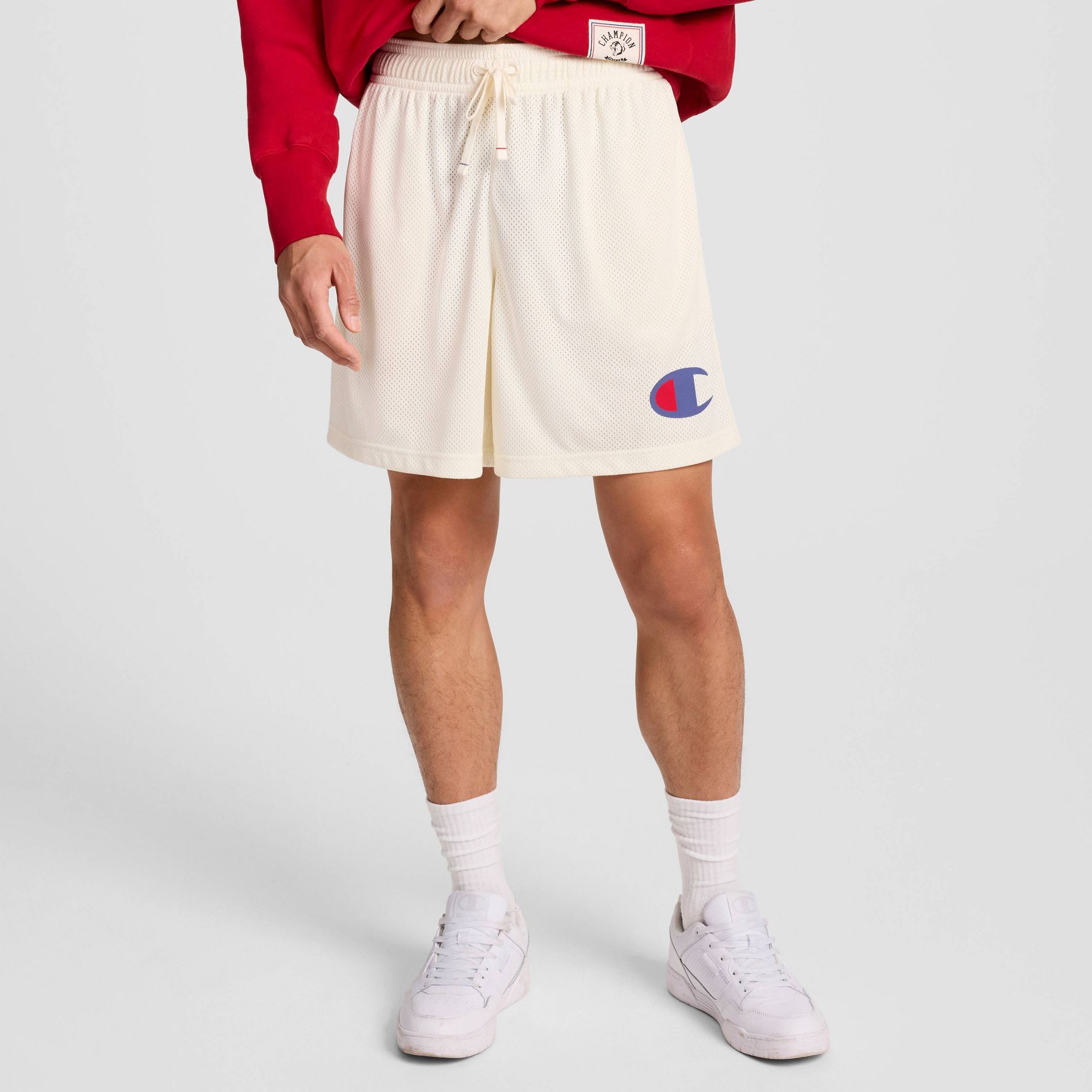Champion Men's 7" Mesh Shorts - Light Off-White XXL