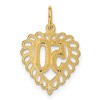 Black Bow Jewelry 14k Yellow Gold 50 in a Heart Charm or Pendant, 15mm - 3 of 4
