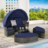 5-Piece Outdoor Wicker Patio Set with Retractable Canopy, Cushions & Storable Table for Garden or Poolside Relaxation - Coolbibila - 2 of 4