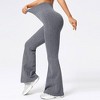 BABYYER Women Ribbed Flare Leggings, High Waist Stretchy Yoga Pants, Lightweight Workout Fitness Trousers - 3 of 4