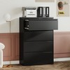 Lirago 4 Drawer Locking Lateral File Cabinet 52.3"HX35.4"WX15.7"D  Heavy Duty Black Metal Locker Dresser for Home Office with Full Extension Slides - 3 of 4