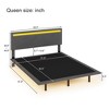 CAVINAS Upholstered Floating Full/Queen Bed Frame,Vertical Channel Design Velvet Fabric Bed with LED Lights,No Box Springs Needed - 3 of 4