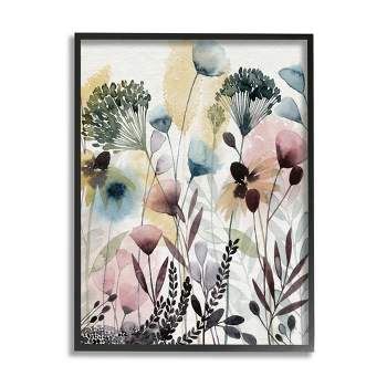 The Stupell Home Decor Collection Summer Wildflower Bouquet in A Mason Jar Watercolor Painting Framed Giclee Texturized Art, 11 x 1.5 x 14