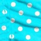 turquoise w- white polka dot