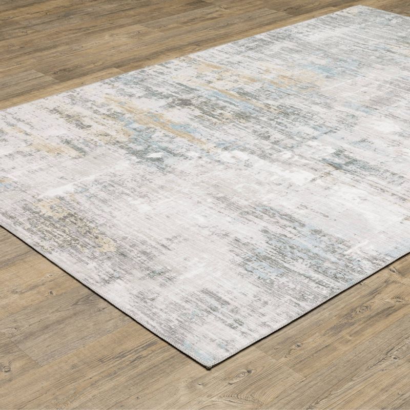 5&#39;x7&#39; Marcel Distressed Abstract Area Rug Gray/Gold - Captiv8e Designs, 4 of 11