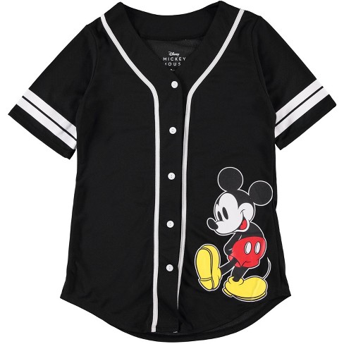 Ladies Mickey Mouse Fashion Shirt - Mickey & Minnie Mouse Baseball Jersey - Disney Mickey Mouse Button Down Baseball Jersey - image 1 of 4