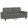 vidaXL 2-Piece Sofa Set with Cushions - Dark Gray Fabric Material - Sturdy Plywood/Metal Frame – Modern Living Room/Lounge Furniture - 3 of 4