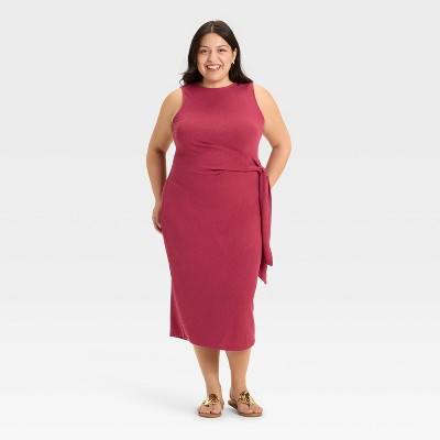 Women's Side-Tie Midi A-Line Dress - Ava & Viv™