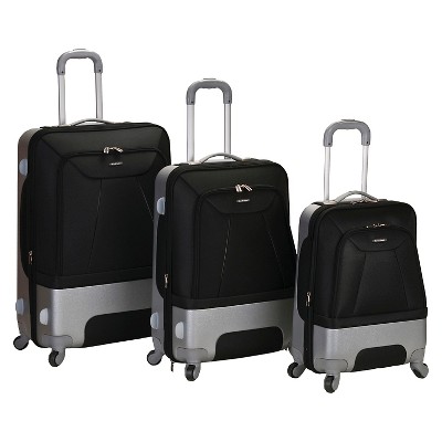 rockland sonic 3pc abs luggage set