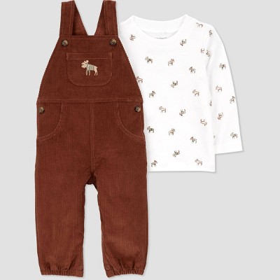 Carter's Just One You®️ Baby Boys' Reindeer Overalls Set - Cream/brown :  Target