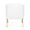 APRILSOUL Modern Accent Chair£¬White Upholstery and Solid Wood Frame, Minimalist Lounge Chair for Living Room, Bedroom or Office - 4 of 4
